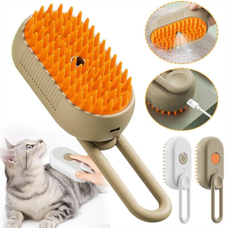 Petvinno™ 3 - in - 1 Steam Grooming Brush - Professional Deshedding & Massage Tool - Petvinno