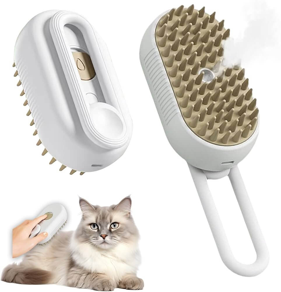 Petvinno™ 3 - in - 1 Steam Grooming Brush - Professional Deshedding & Massage Tool - Petvinno