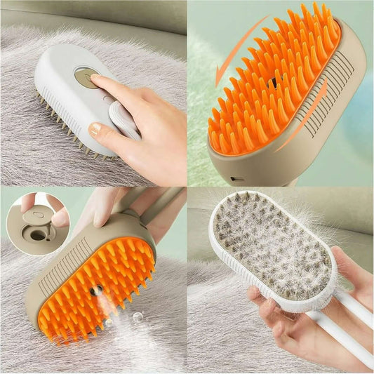 Petvinno™ 3 - in - 1 Steam Grooming Brush - Professional Deshedding & Massage Tool - Petvinno